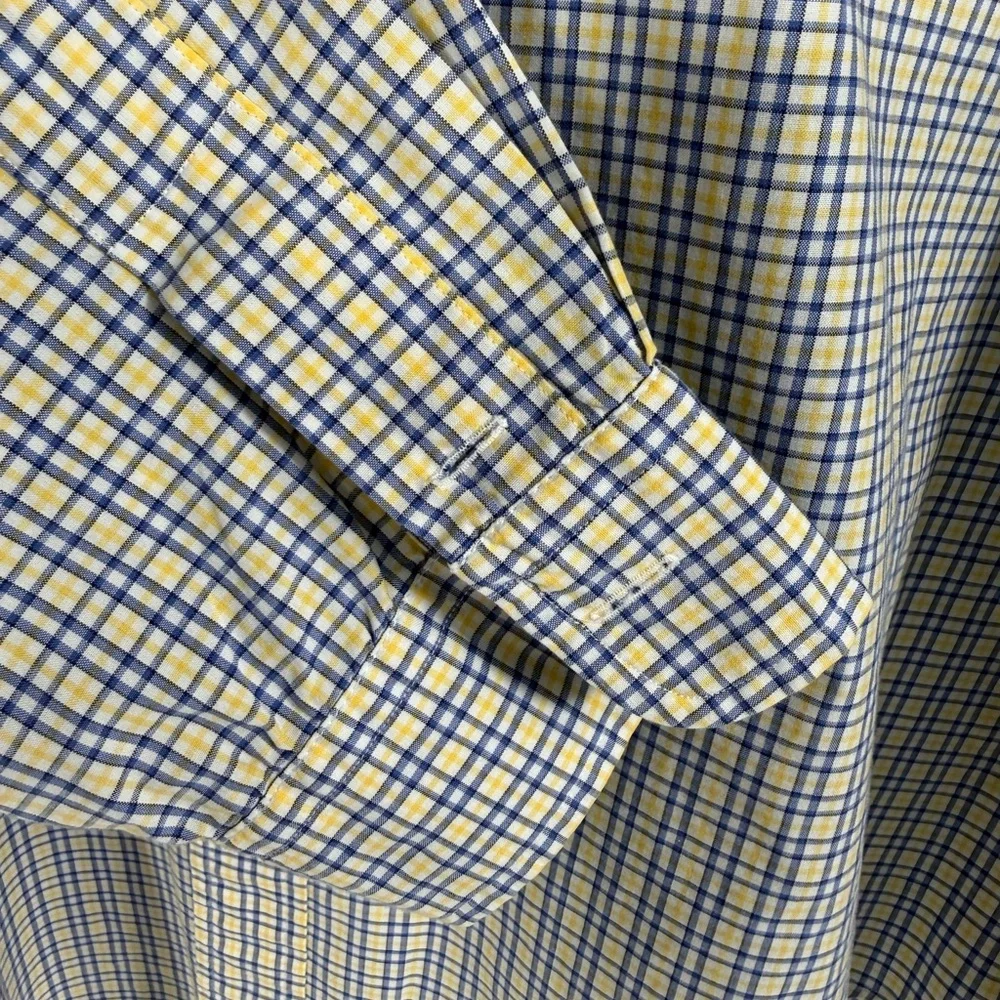 Polo by Ralph‎ Lauren Men's Blue yellow White long sleeve Plaid Shirt X-Large